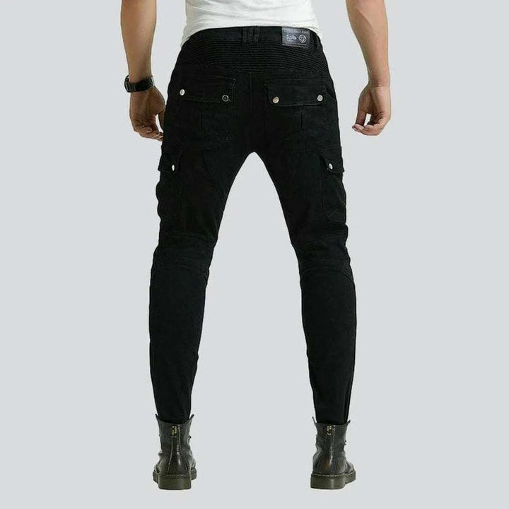 Wear resistant biker denim pants