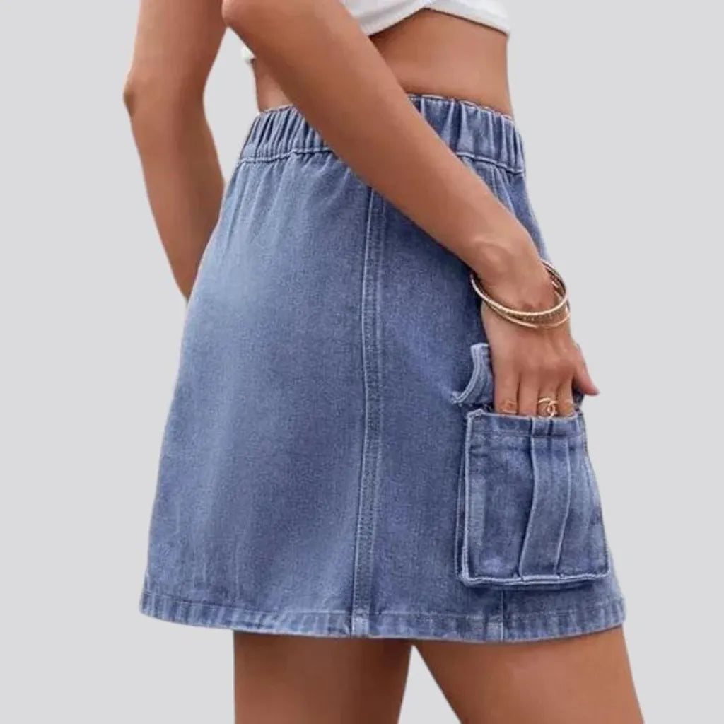 Mini light-wash jean skirt
 for women