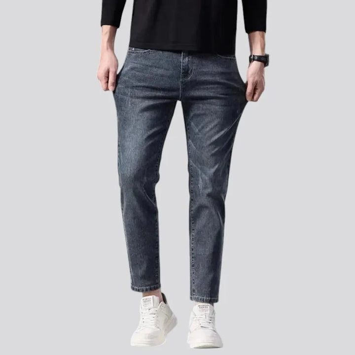 Retro tapered-fit stonewashed men's jeans