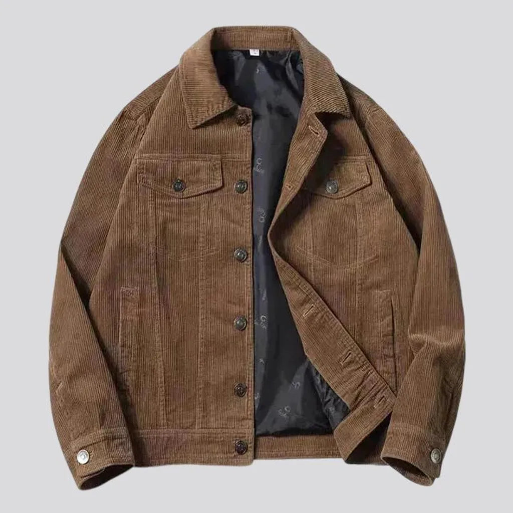 Stylish street design corduroy jacket for men