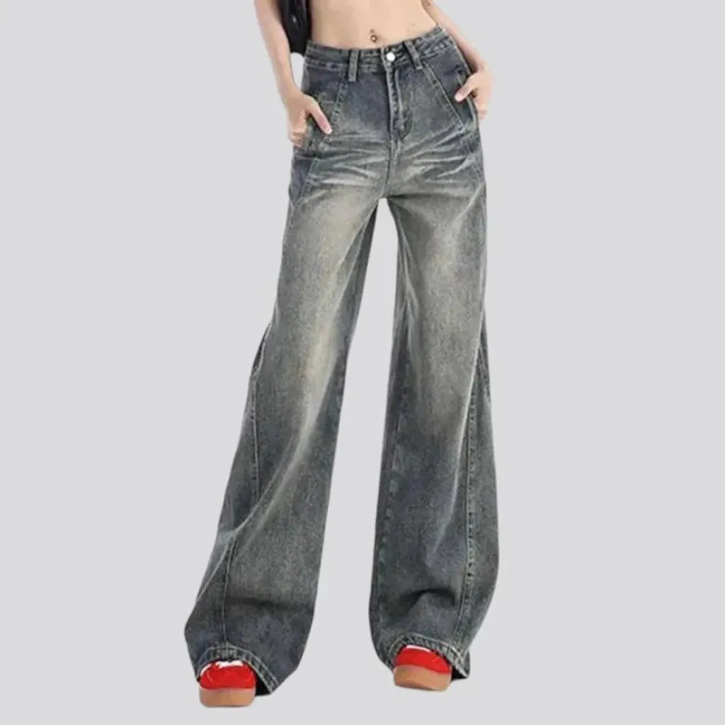 Vintage women's whiskered jeans