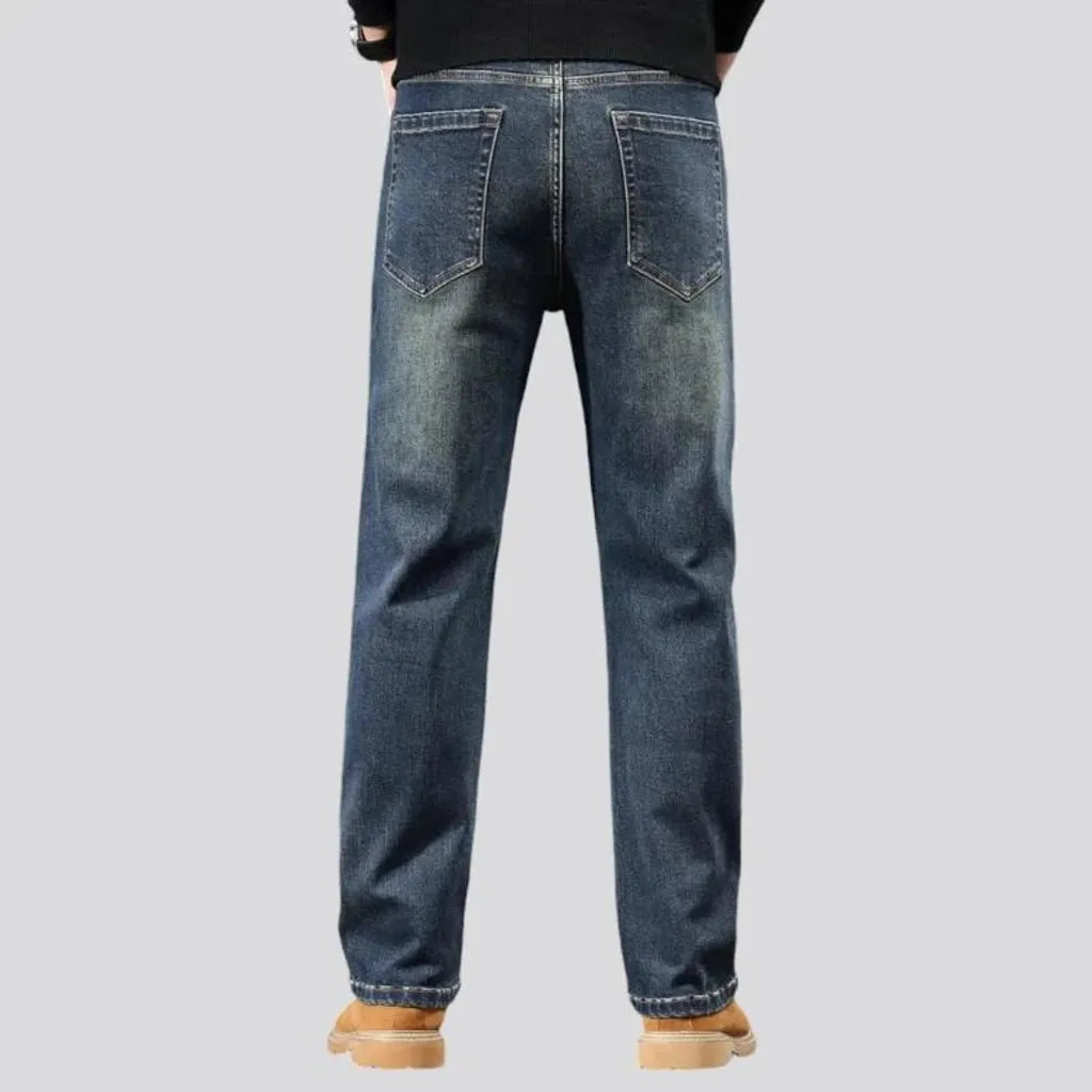 Vintage dark wash tapered men's jeans