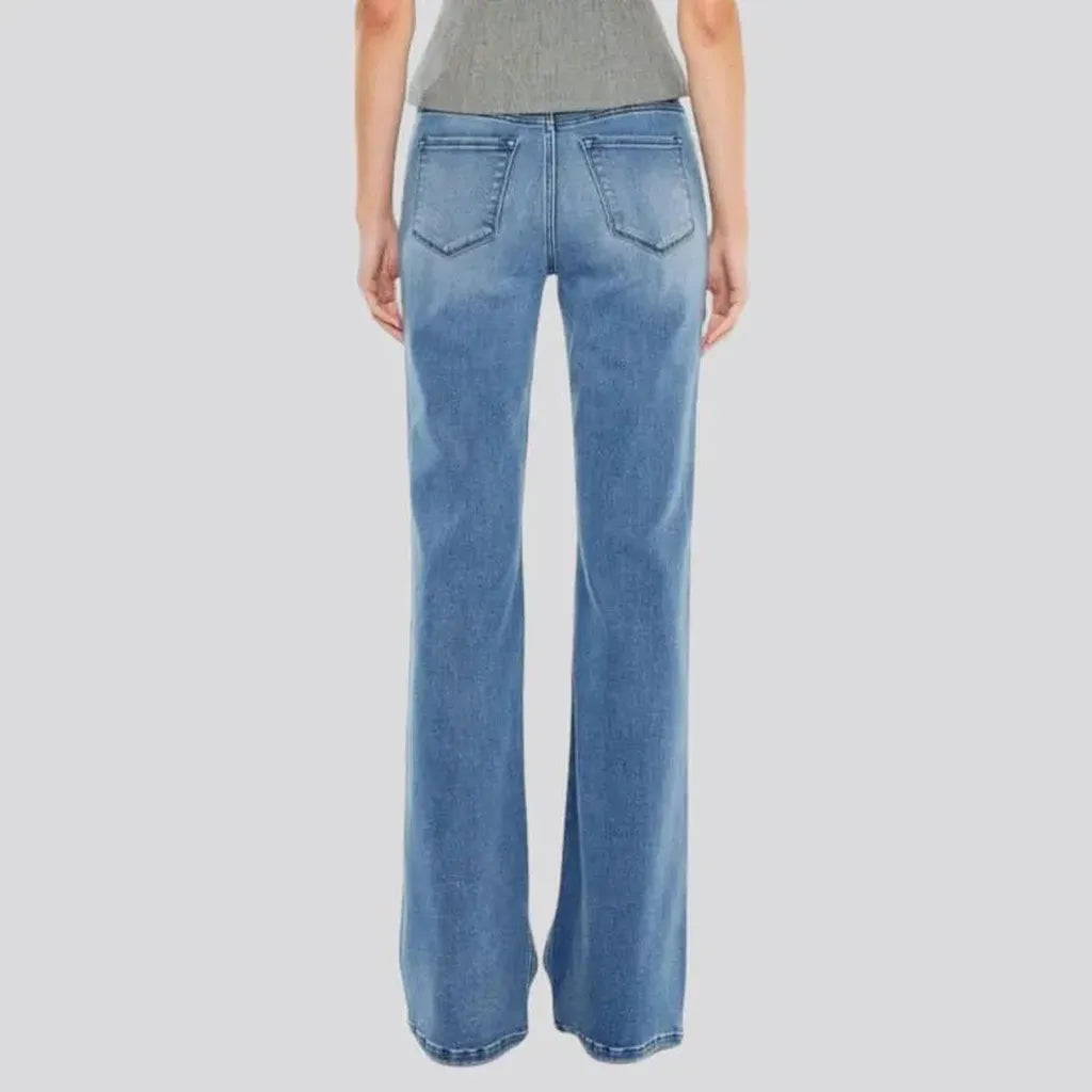 Straight women's whiskered jeans