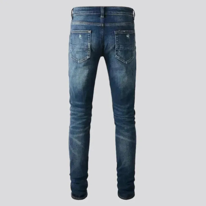 Dark-wash men's casual jeans