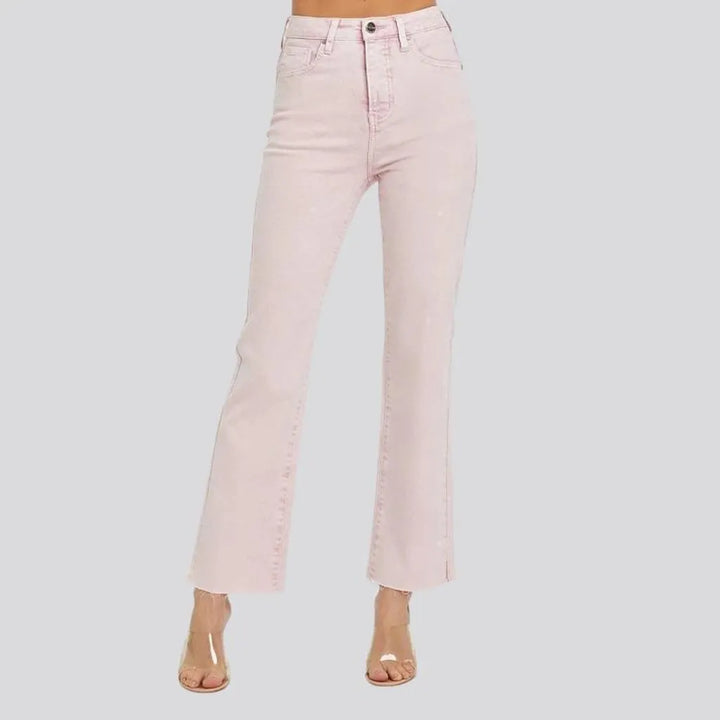 Trendy high rise women's jeans