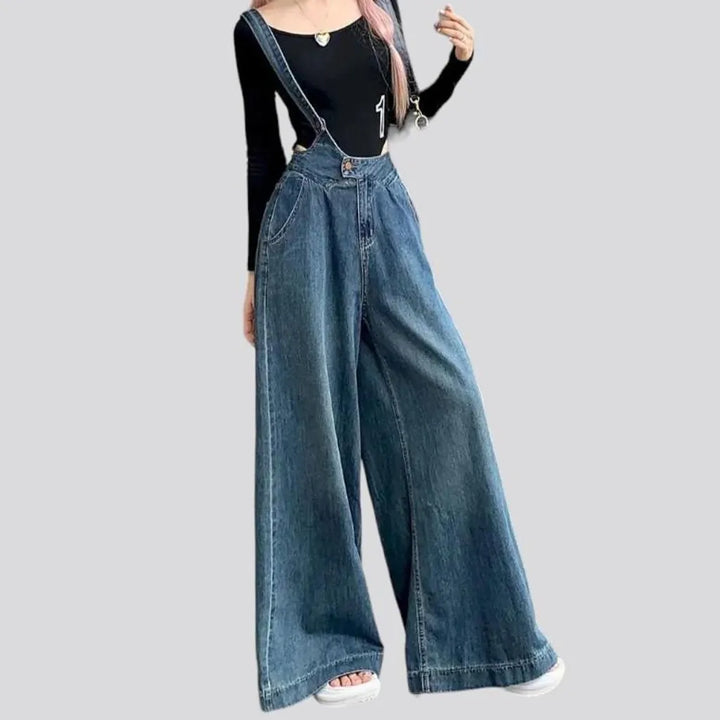 Sanded fashion denim pants
 for women