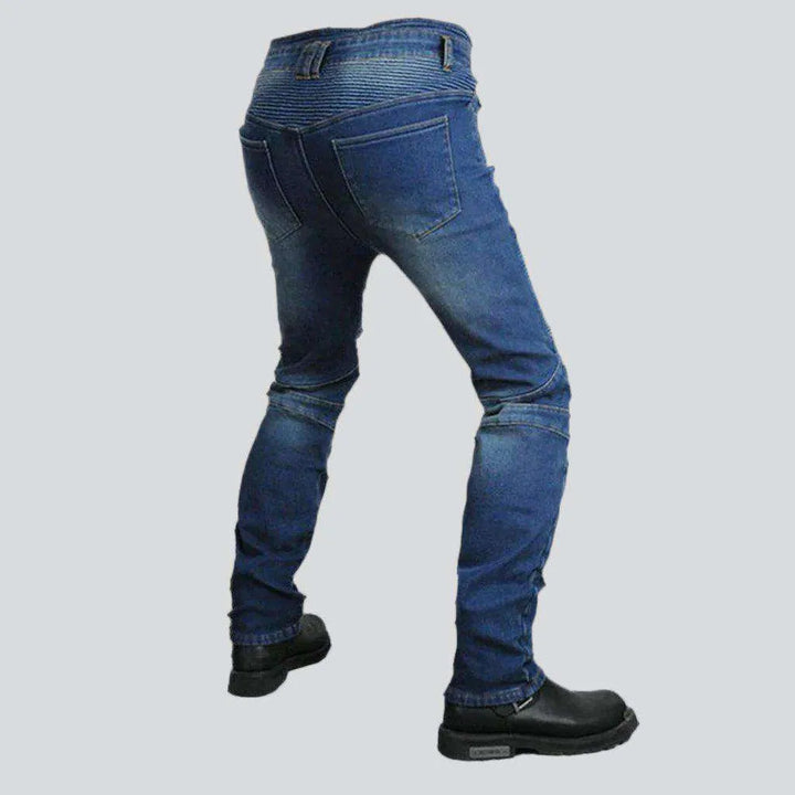 Winter waterproof men's biker jeans