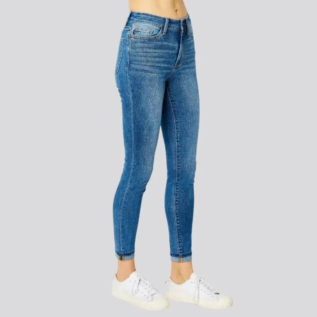 Sanded casual jeans
 for women