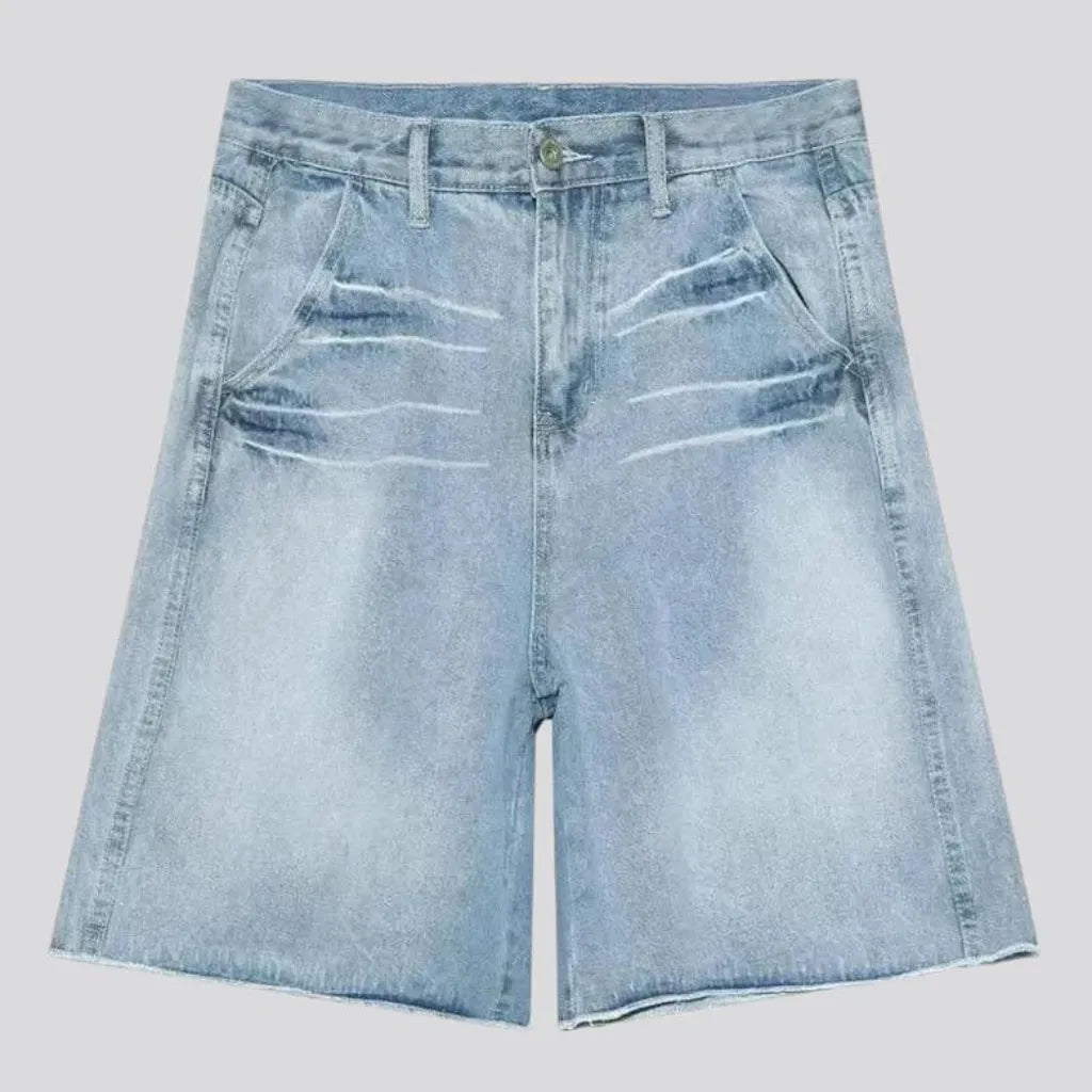 Casual light wash jean shorts for men