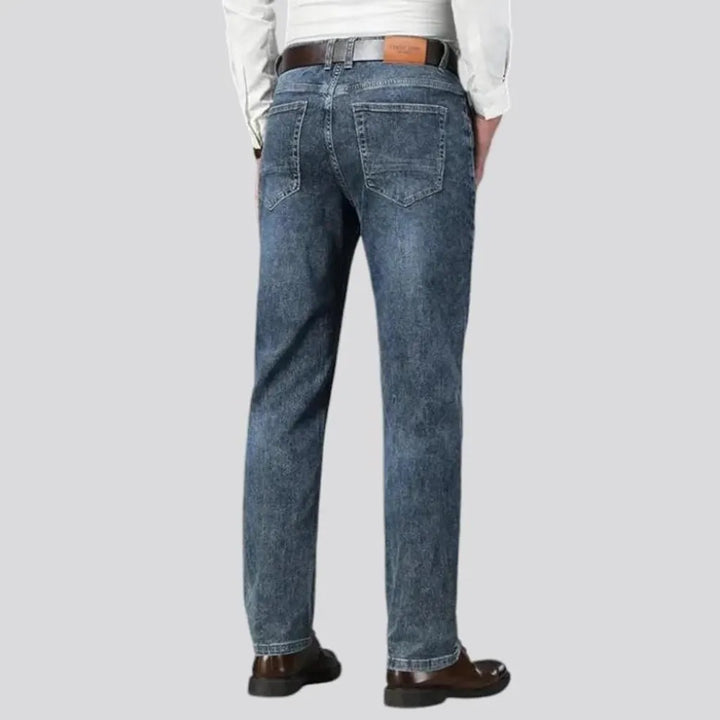 High rise stonewashed men's jeans