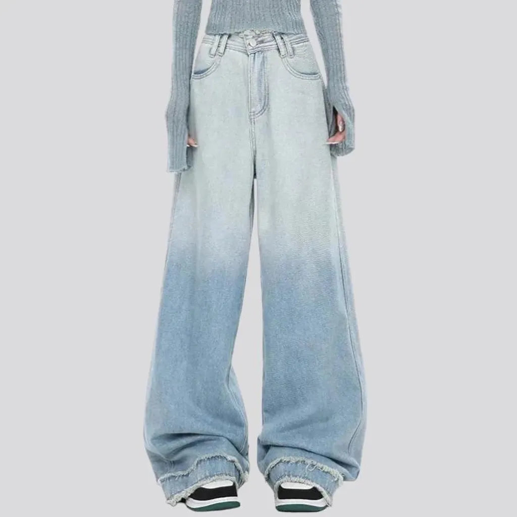 Baggy women's gradient jeans