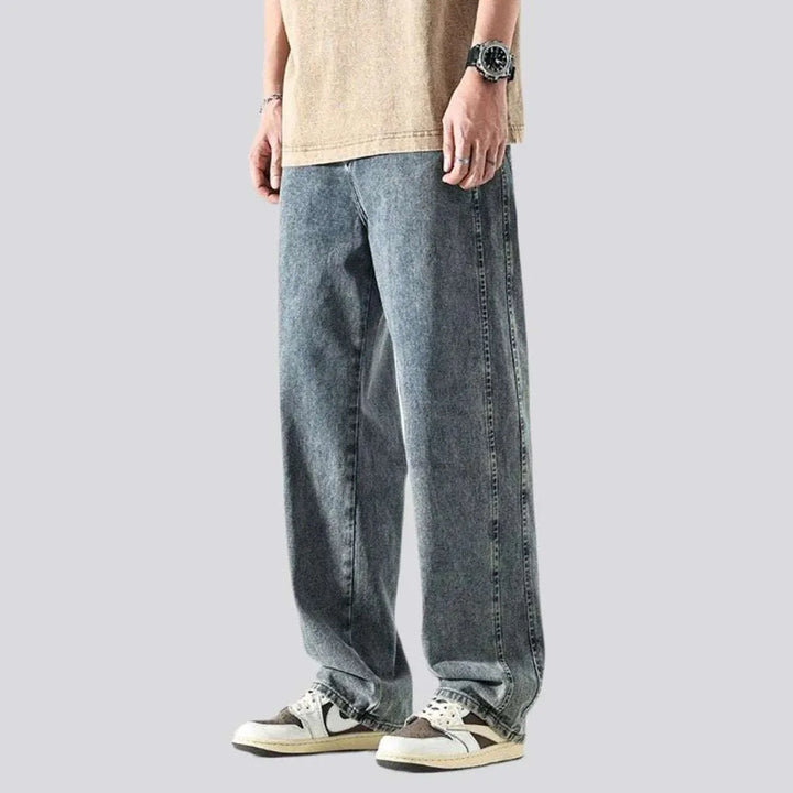 Baggy men's stonewashed jeans