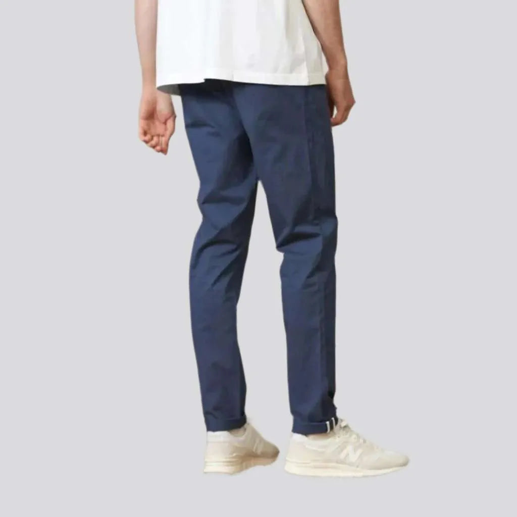 Tapered full-length men's denim pants