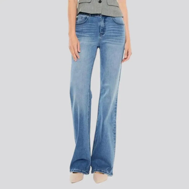 Straight women's whiskered jeans