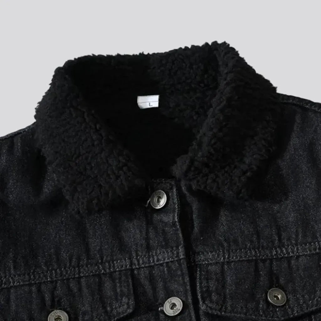 Sherpa men's denim vest