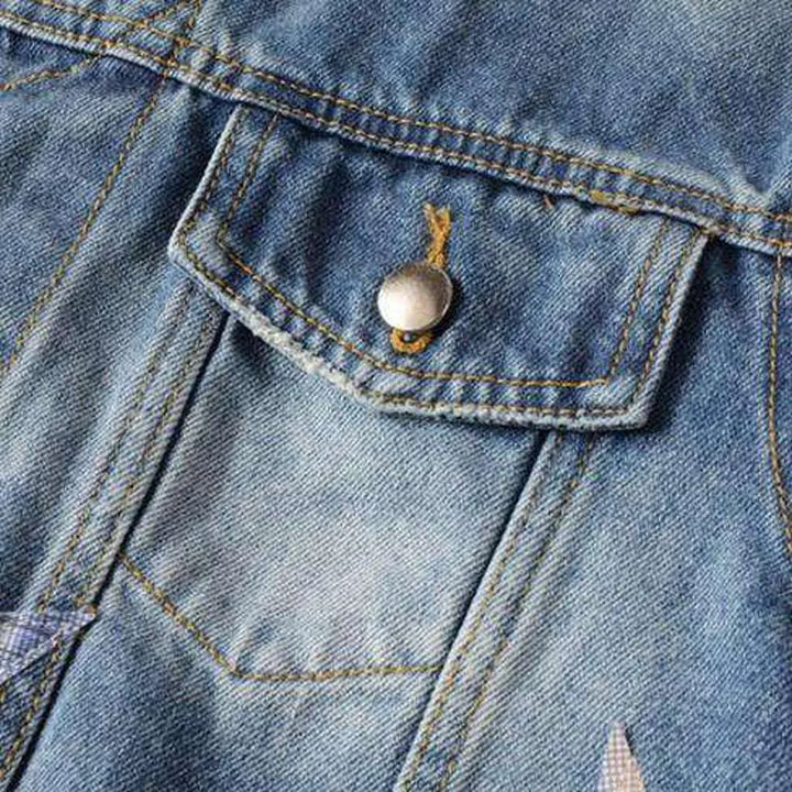 Color stars vintage denim jacket