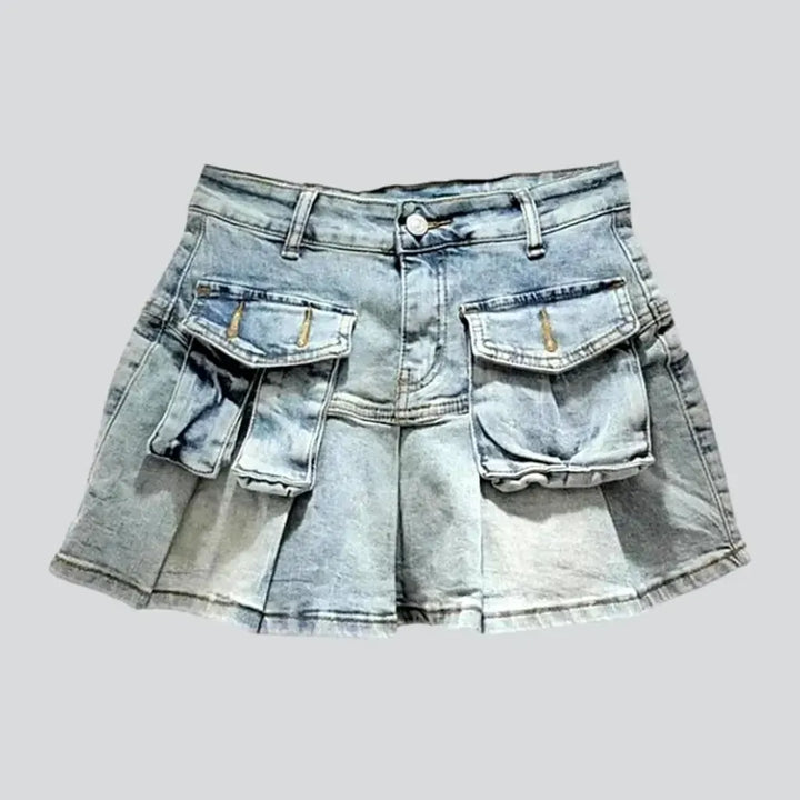 Mini fashion women's denim skort