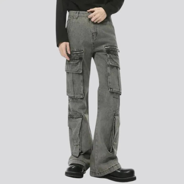 Fashionable faded men's jeans