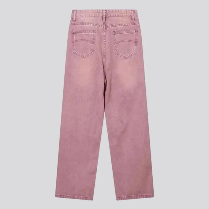 Baggy pink jeans
 for ladies