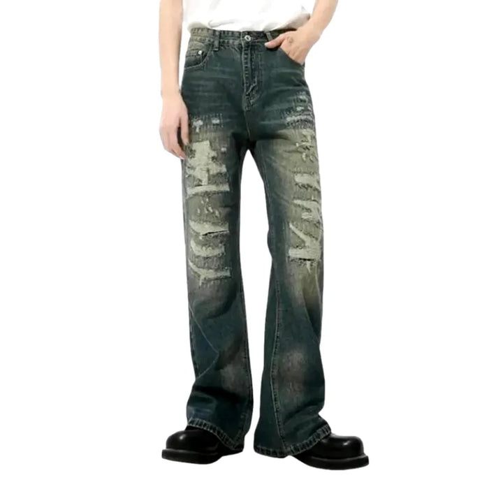 Mid-waist Wide Fit Men's Jeans - Blue