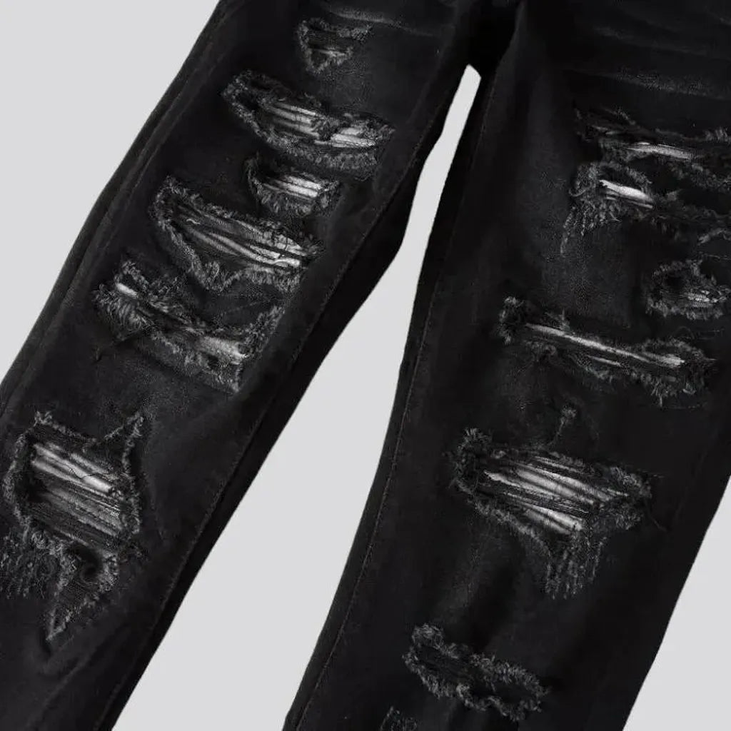 Grunge men's black jeans