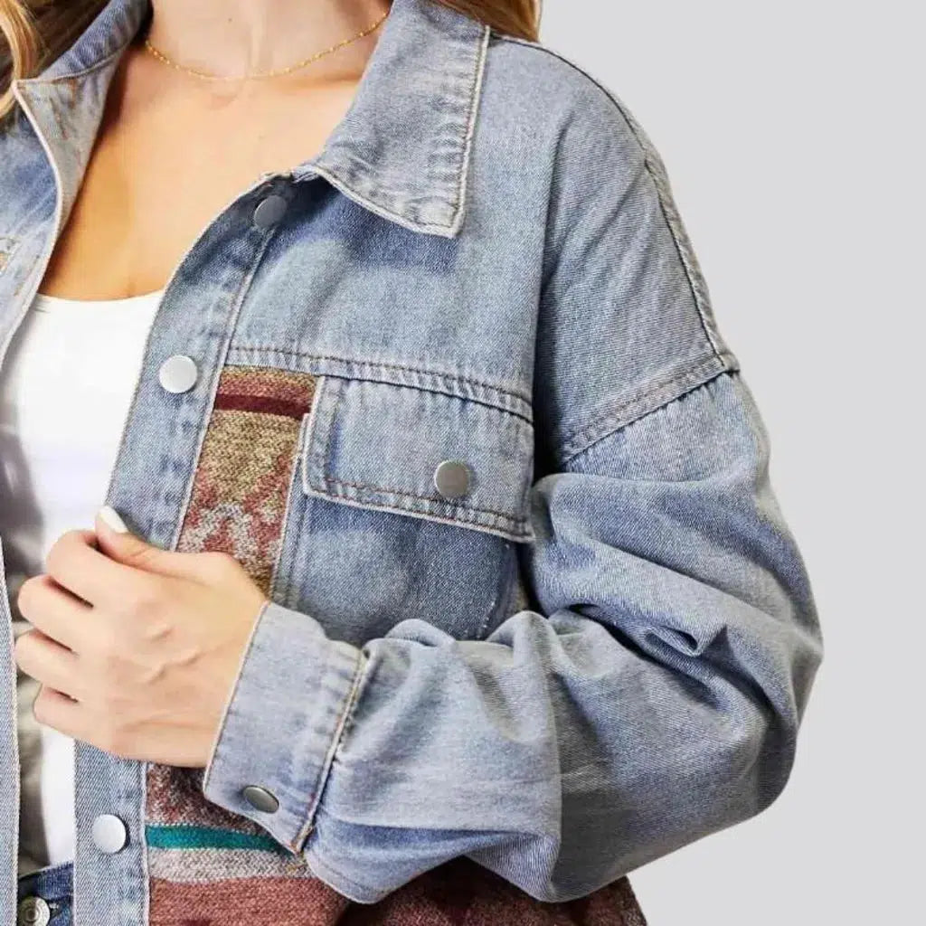 Patchwork women's jeans jacket