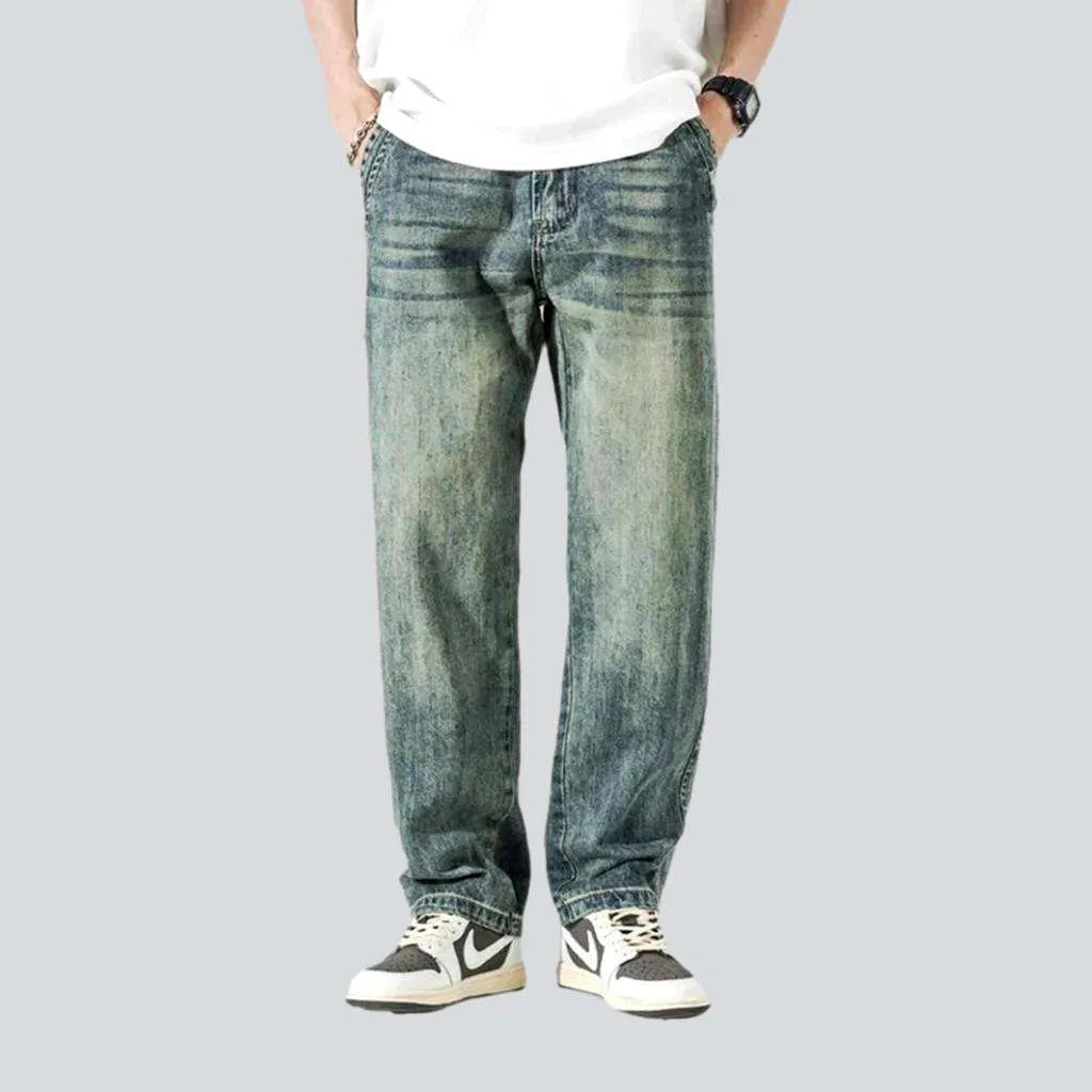 Whiskered sanded jeans
 for men