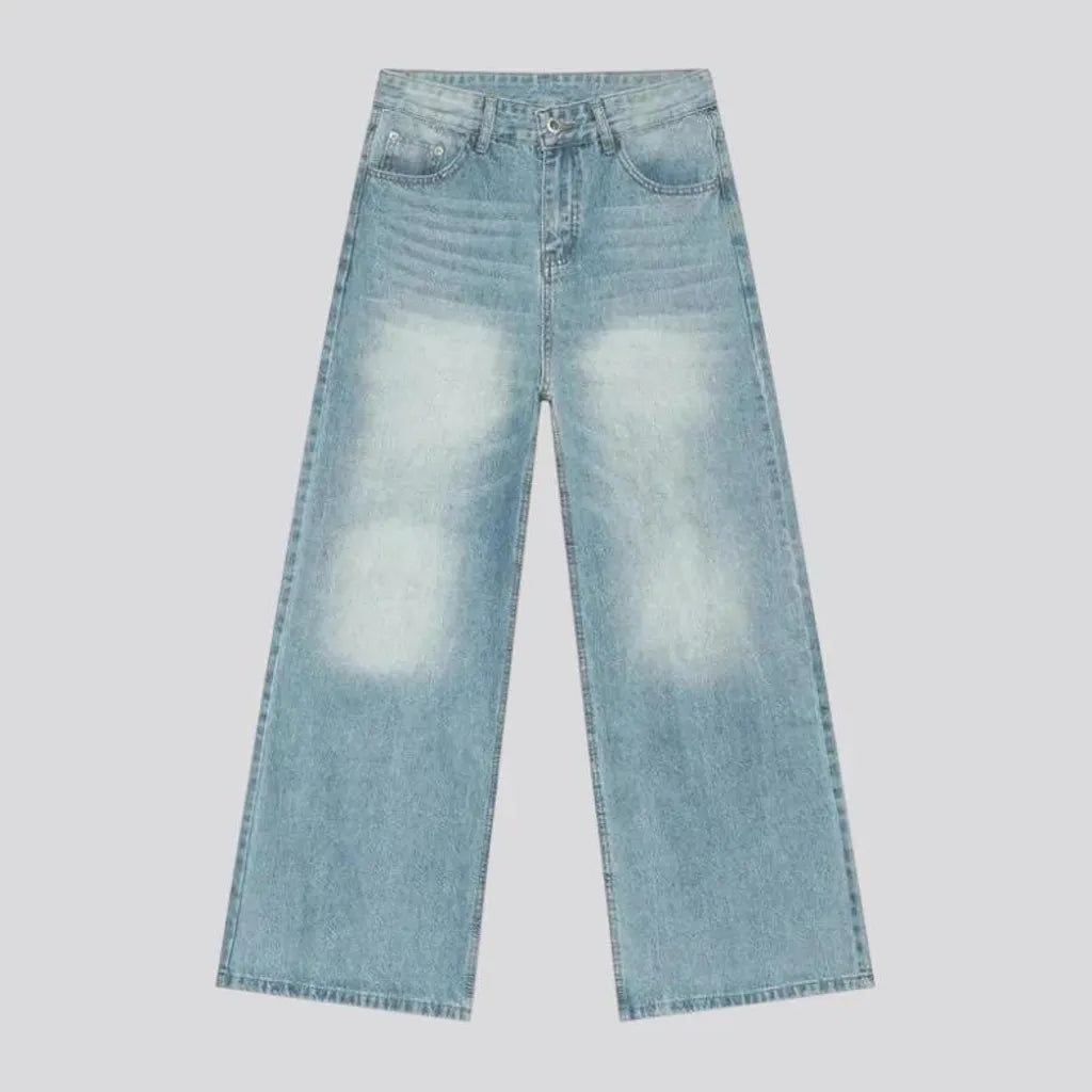 Baggy mid-waist 90s style men's jeans