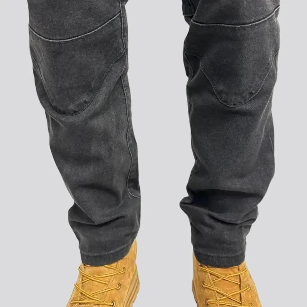 High rise motorcycle men's jeans