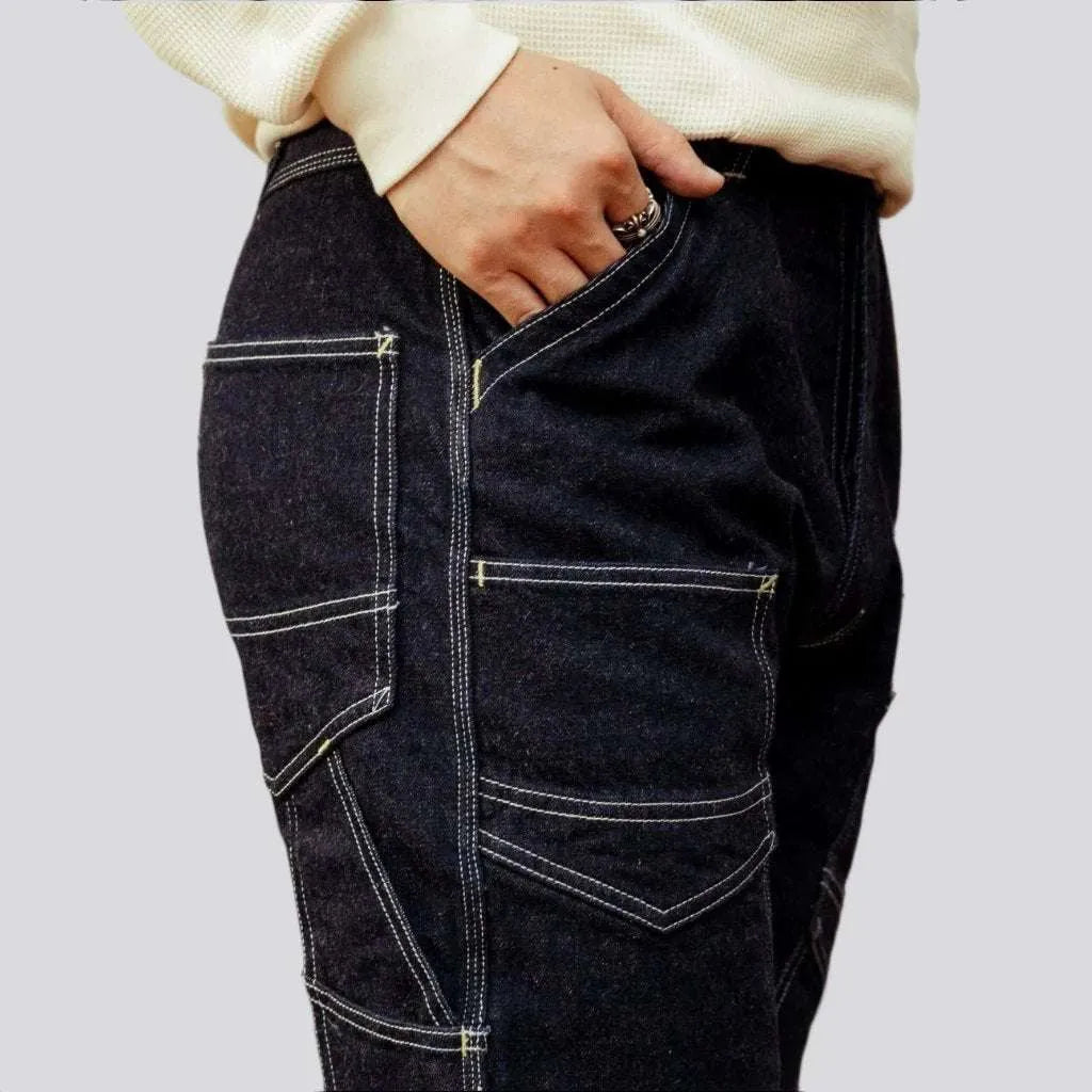 Workwear high-waist jeans
 for men