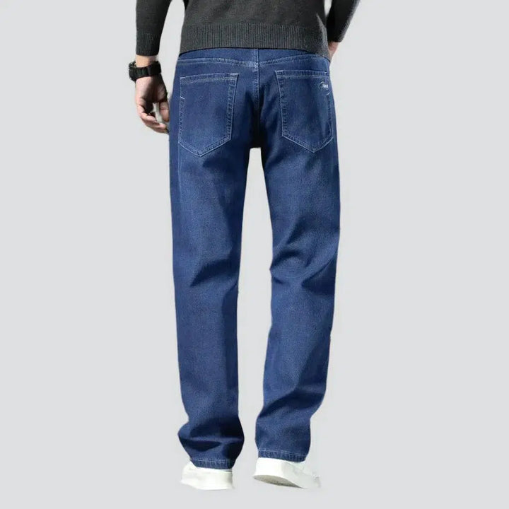 Stonewashed men's fleece jeans