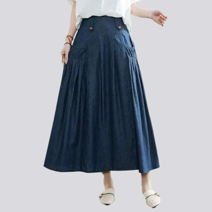 Long classic women's jeans skirt