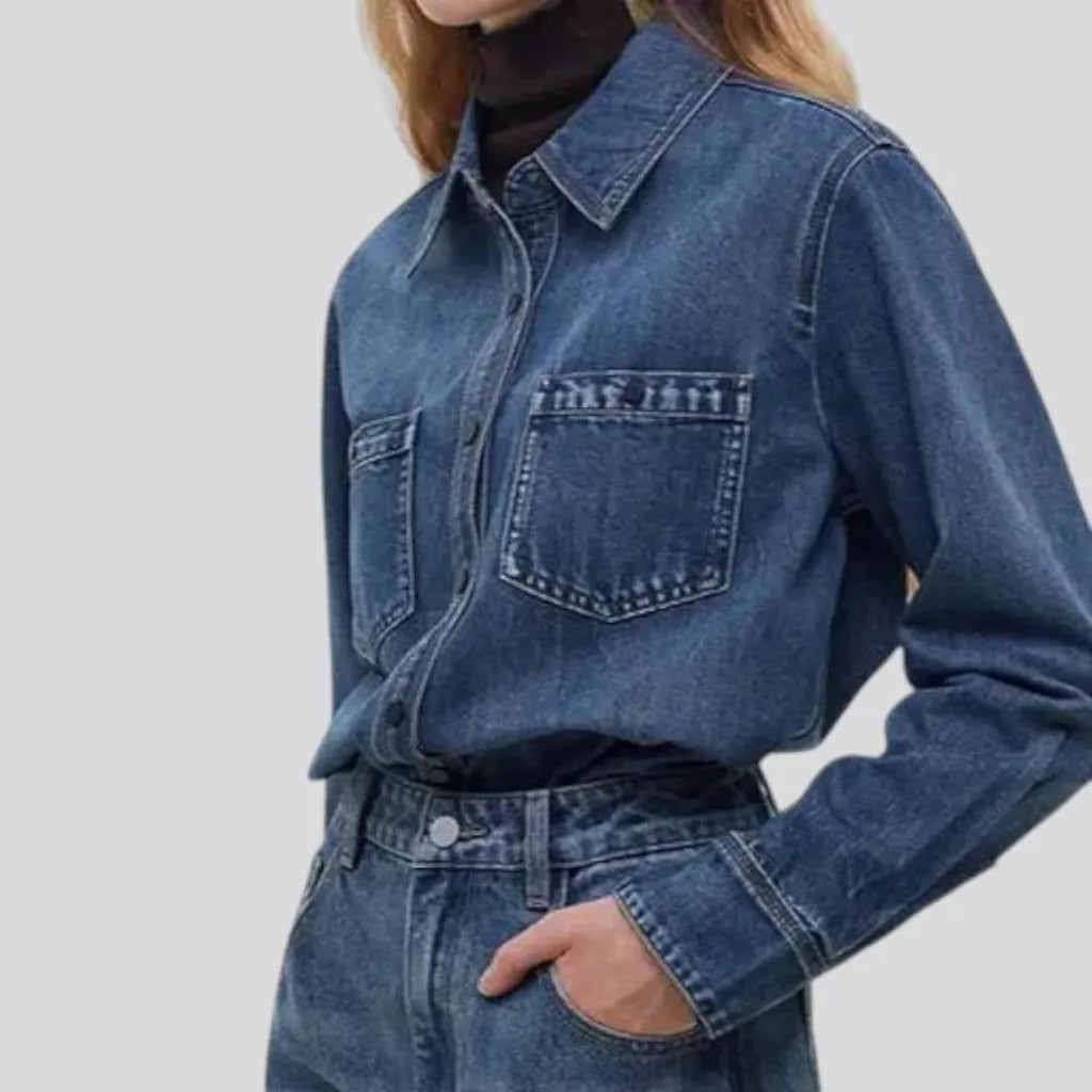 Casual fit women's denim shirt