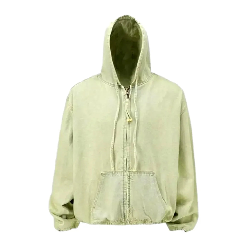 Oversized Soft Men's Jean Jacket - Sand