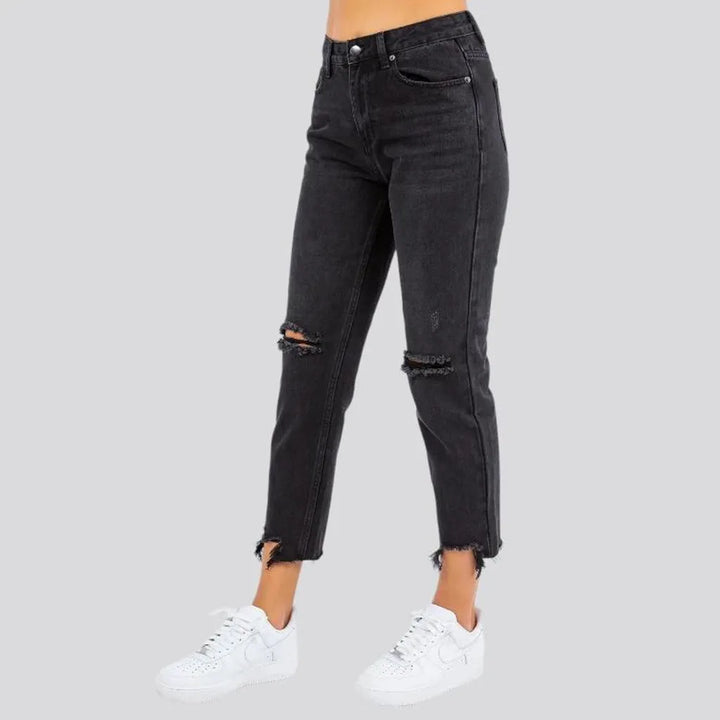 Grunge women's cropped-bottoms jeans