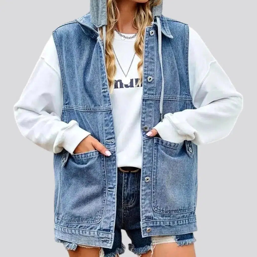 Cotton-sleeves fashion women's jean jacket