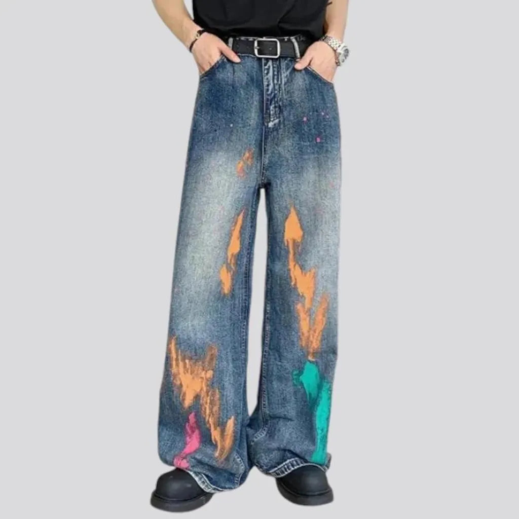 Baggy fit vintage boho men's jeans