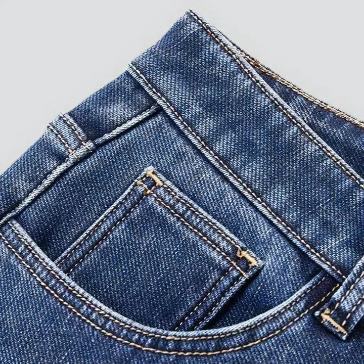 Insulated men's stonewashed jeans