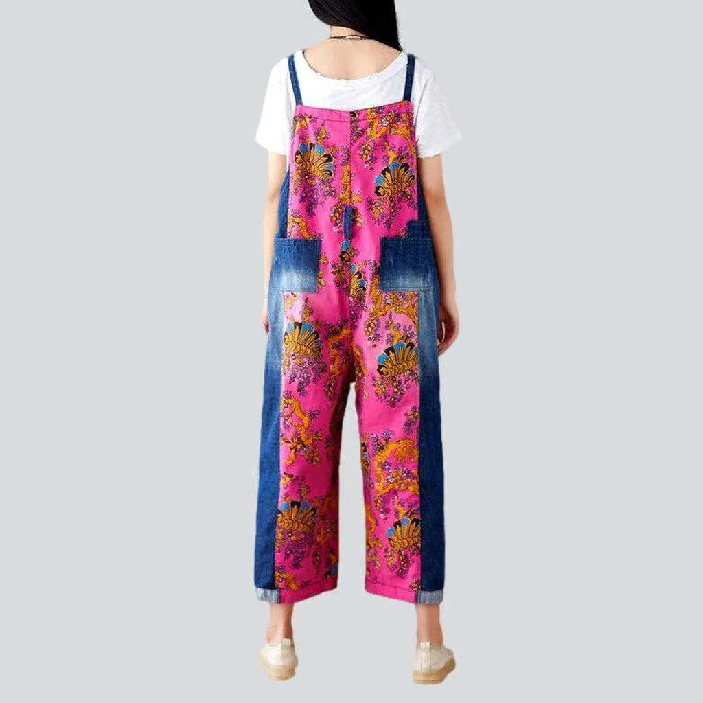 Y2k women's painted denim overall