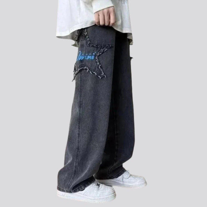 Y2k inscribed jeans
 for men