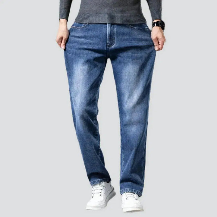 Insulated men's stonewashed jeans