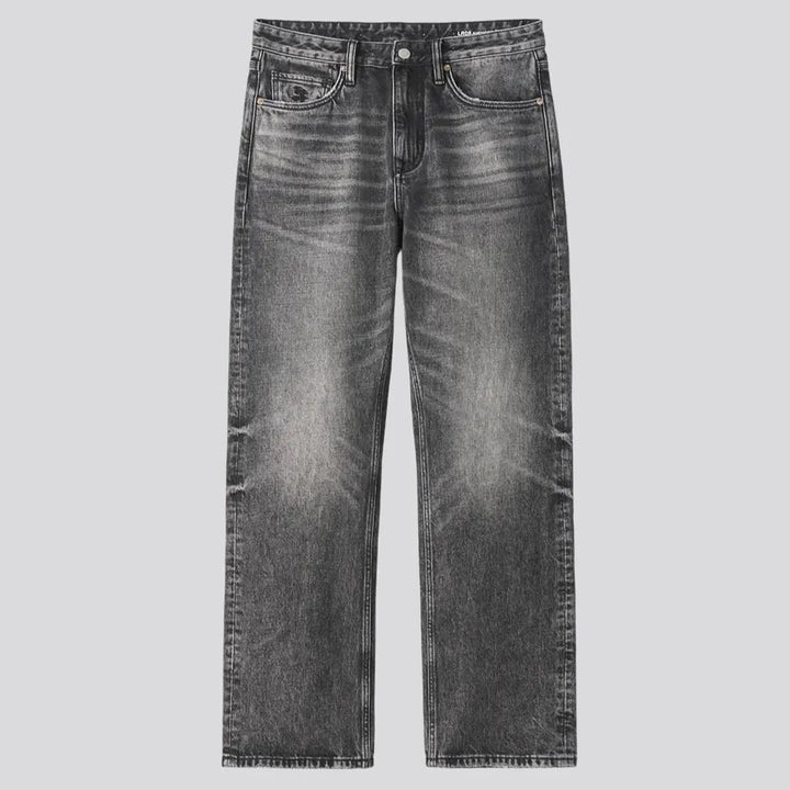 Grunge style vintage whiskered men's jeans