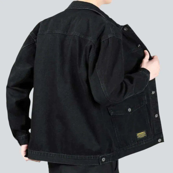 Oversized side pocket denim jacket