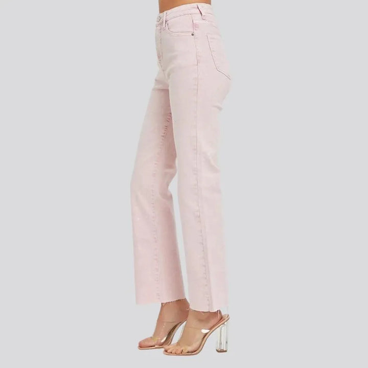 Trendy high rise women's jeans