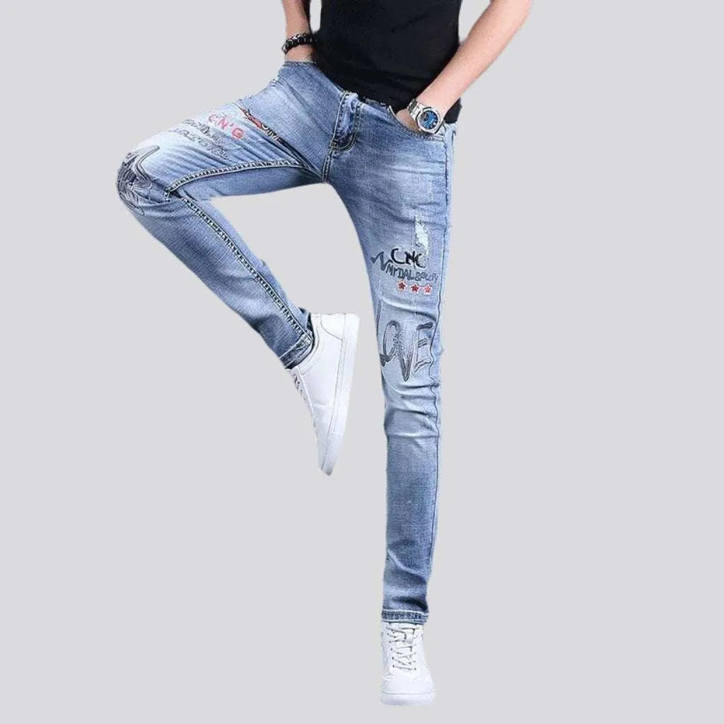 Whiskered men's street jeans