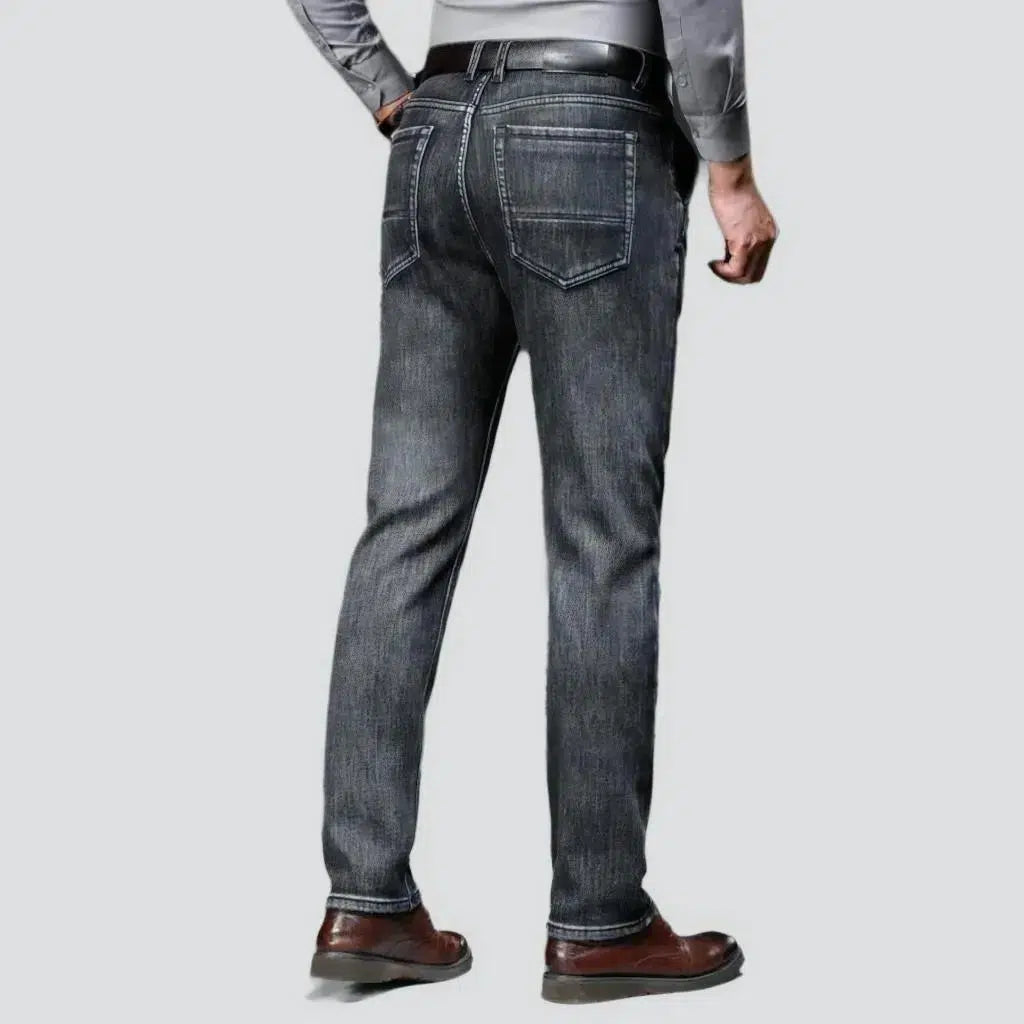 Dark men's stonewashed jeans