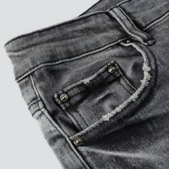 Street men's grey jeans