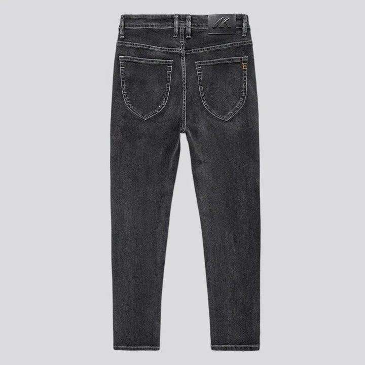 Tapered stonewashed jeans
 for men