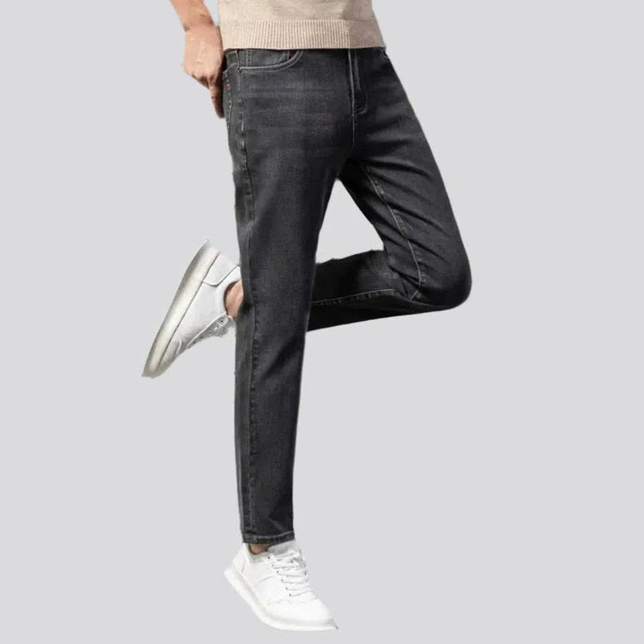 Tapered stonewashed jeans
 for men