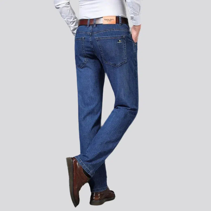 High-waist men's stretchy jeans